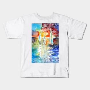 Sailboat at sunset Kids T-Shirt